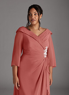 Azazie Jaycee Abiti per la Madre della Sposa Abito A-Line in Chiffon Rosa Antica image11