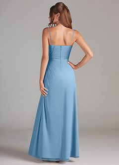 Azazie Aliani Bridesmaid Dresses Steel Blue Sheath Strapless Chiffon Convertible Dress image3