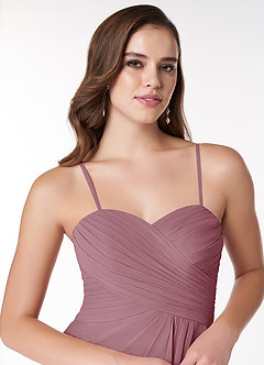Azazie Arabella Allure Bridesmaid Dresses Vintage Mauve A-Line Sweetheart Neckline Chiffon Convertible Dress image6
