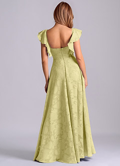 Azazie Leilani Bridesmaid Dresses Lemon Sorbet A-Line Sweetheart Neckline Floral Burnout Dress image2