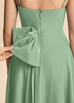 Azazie Bear Junior Matcha A-Line Pleated Chiffon Dress image6
