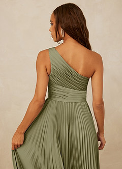Christian Siriano Bridal for Azazie 1008 Bridesmaid Dresses Pistachio A-Line One Shoulder Stretch Satin Dress image6