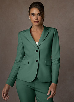 front Whitney Eucalipto Blazer estruturado com elastano