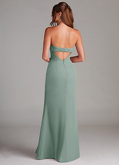 Azazie Leonis Bridesmaid Dresses Silver Sage Sheath Strapless Chiffon Convertible Dress image2