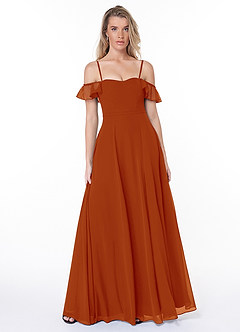 Azazie Agretta Bridesmaid Dresses A-Line Ruched Chiffon Floor-Length Dress image4