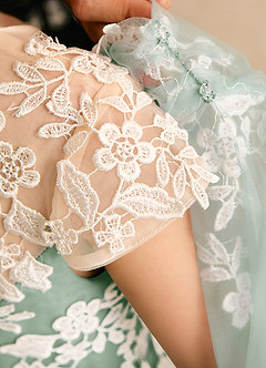 Azazie Dandelion Flower Girl Dresses Agave Ball-Gown Lace Dress image8