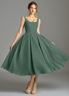 Azazie Amalie Brautjungfernkleider A-Linie Plissee Chiffon Kleid Seemoos image5