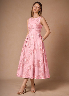Robe Mi-Longue Rose Casey image4