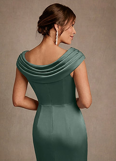 Azazie Irvine Kleider für die Brautmutter A-Linie Plissee Stretch-Satin Kleid Seemoos image6