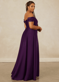 Christian Siriano Bridal for Azazie 1002 Bridesmaid Dresses Grape A-Line Off the Shoulder Stretch Satin Convertible Dress image16