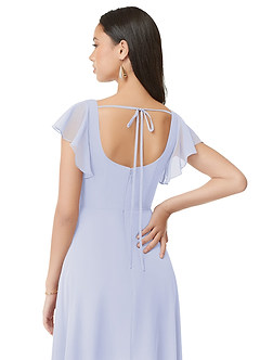 Azazie Bondi Bridesmaid Dresses Lavender A-Line Ruched Chiffon Dress image2