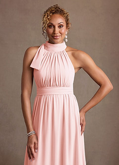 Azazie Antoinette Mother of the Bride Dresses Blushing Pink A-Line Pleated Chiffon Dress image5