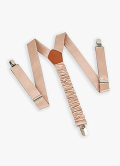 front 남아용 매트 새틴 나비넥타이 & 서스펜더 세트