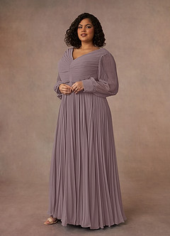 Azazie Zina Mother of the Bride Dresses Dusk A-Line Pleated Chiffon Dress image9