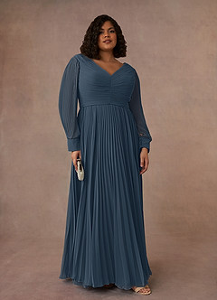 Azazie Zina Mother of the Bride Dresses Neptune A-Line Pleated Chiffon Dress image7