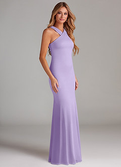 Azazie Doretta Bridesmaid Dresses Lilac Mermaid Pleated Chiffon Dress image4