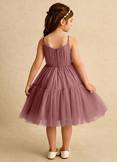 Azazie Osea Flower Girl Dresses Desert Rose Ball-Gown Pleated Tulle Dress image2