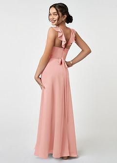 Azazie Emily Junior Dusty Rose A-Line Ruched Chiffon Dress image4