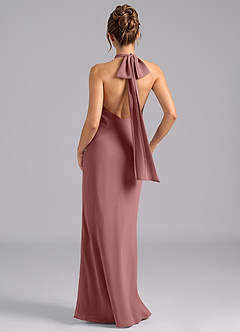 Azazie Velli Bridesmaid Dresses Desert Rose Mermaid Bow Chiffon Dress image2