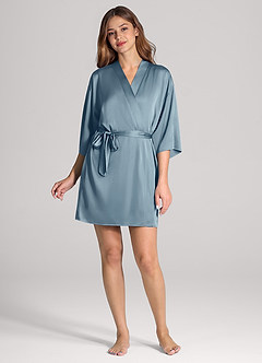 front Klassisk satinmorgonrock