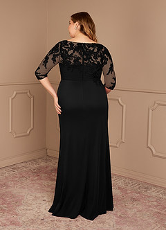 Azazie Alisondra Mother of the Bride Dresses Black Sheath Scoop Lace Lace Dress image11