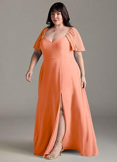 Azazie Chloe Bridesmaid Dresses Sunset A-Line Sweetheart Neckline Chiffon Dress image5