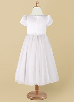 Azazie Malinda Vendita Finale Abito Principessa in Tulle Con Maniche Bianco image9