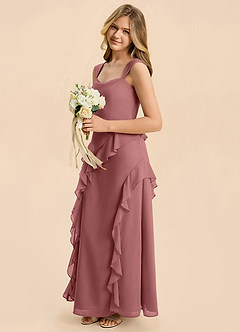 Azazie Sloane Junior Amethyst A-Line Sweetheart Neckline Chiffon Dress image5