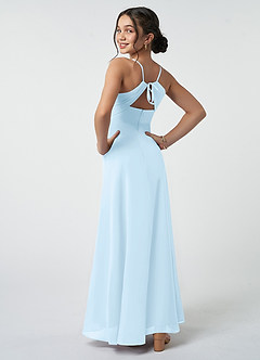 Azazie Avelina Junior Sky Blue A-Line Pleated Chiffon Dress image5