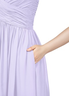 Azazie Angie Bridesmaid Dresses Lilac A-Line Corset Chiffon Dress image10