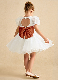 Azazie Debbie vestidos de niña de las flores Vestido de Marfil Pimentón de Organza de Princesa con Escote de Corazón image6