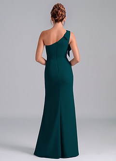 Azazie Rinna Bridesmaid Dresses Pine Mermaid One Shoulder Chiffon Dress image2