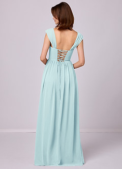Barbie ♥ Azazie Bridesmaid Dresses Sea Glass A-Line Corset Chiffon Dress image11
