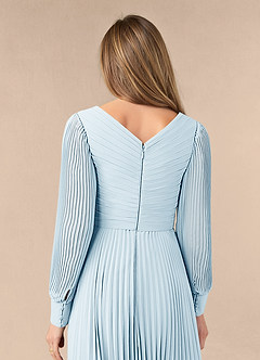 Azazie Zina Mother of the Bride Dresses Sky Blue A-Line Pleated Chiffon Dress image6