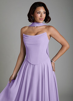 Azazie Ira Vestidos de madrinha de casamento Vestido Lilás de Chiffon de Linha A com Corpete image7