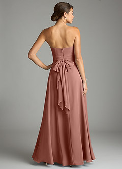 Azazie Tamira Suknie dla druhen Linia A Pofałdowany Szyfon Do ziemi Sukienka image4