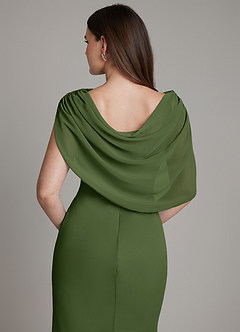 Azazie Hadley Bridesmaid Dresses Olive Mermaid Pleated Chiffon Dress image7