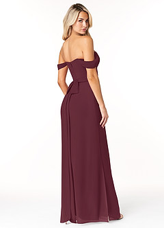 Azazie Joretta Final Sale Cabernet A-Line Off the Shoulder Chiffon Convertible Dress image5