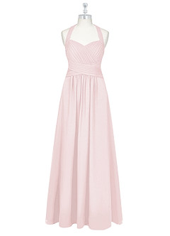 Azazie Claudia Robes de demoiselle d'honneur Robe Trapèze en Mousseline de soie Encolure en Forme de Cœur Rose Pâle image7