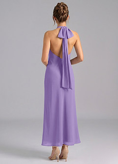 Azazie Velli Vestidos de madrinha de casamento Vestido Taiti de Chiffon de sereia com Pescoço alto image2