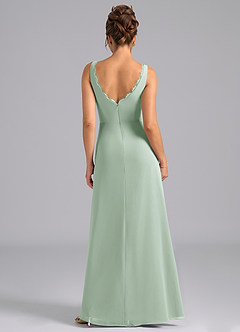 Azazie Bernice Bridesmaid Dresses Agave A-Line Pleated Chiffon Dress image2