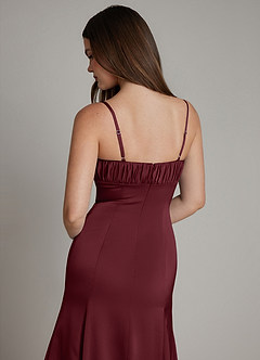 Azazie Avira Suknie dla druhen Syrena Satyna elastyczna Do ziemi Sukienka image4