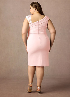 Azazie Cecily Mère de la mariée Robes Robe Fourreau en Crêpe Élastique Rose Pâle image7