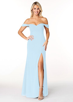 Azazie Joretta Bridesmaid Dresses Sky Blue A-Line Sweetheart Neckline Chiffon Convertible Dress image1