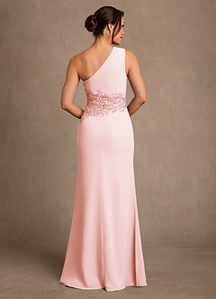 Azazie Kathie Mother of the Bride Dresses Blushing Pink Mermaid Lace Chiffon Dress image2
