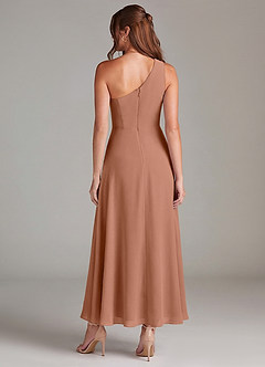 Azazie Brooke Bridesmaid Dresses Bronzer A-Line One Shoulder Chiffon Dress image5