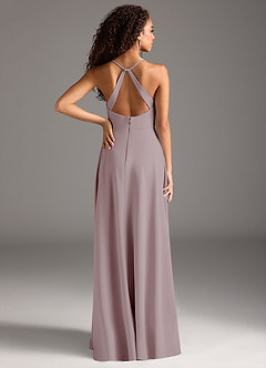 Azazie Davis Bridesmaid Dresses Vintage Mauve A-Line Pleated Stretch Crepe Dress image6