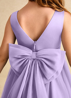 Azazie Winnie Flower Girl Dresses Lilac Ball-Gown Bow Tulle Dress image7