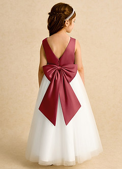 Azazie Eleni Sukienki dla dziewczynek sypiących kwiaty Suknia balowa Ukłon Tiul Długość kostki Sukienka image2