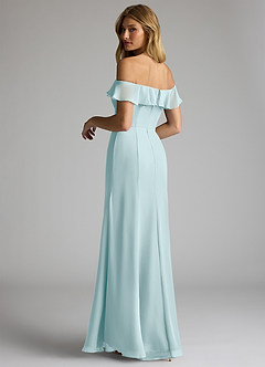 Azazie Sophie Bridesmaid Dresses Sea Glass A-Line Off the Shoulder Chiffon Convertible Dress image5